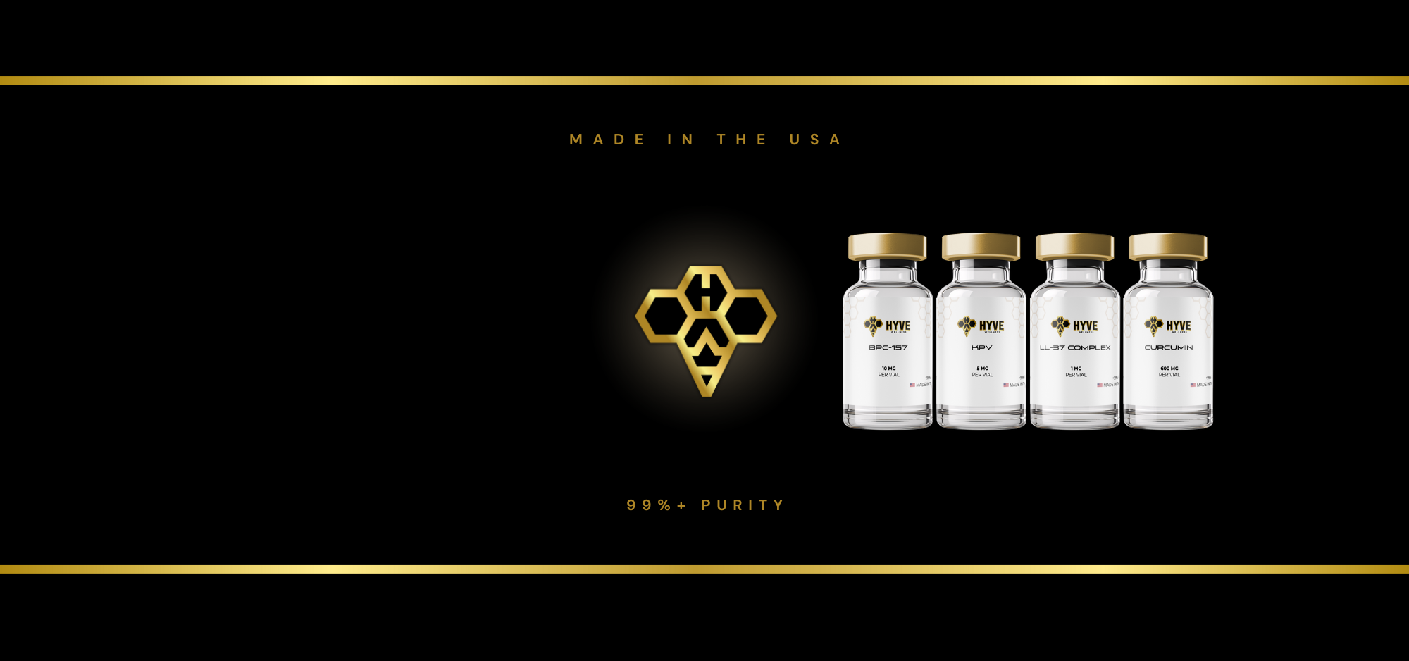 Hyve Peptides US Made Recovery Peptides | Front Face of Vial