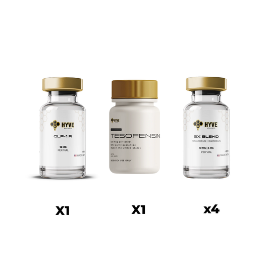 Ultimate Bundle - GLP-1 R (12mg) + 2x Blend Tesamoreline (10mg)/Ipa (5mg) + Tesofensine (500mcg) tablets x100